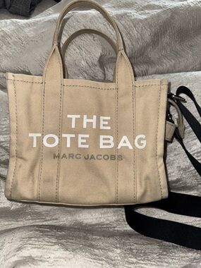 Marc Jacobs Beige Canvas Mini Tote with White Logo